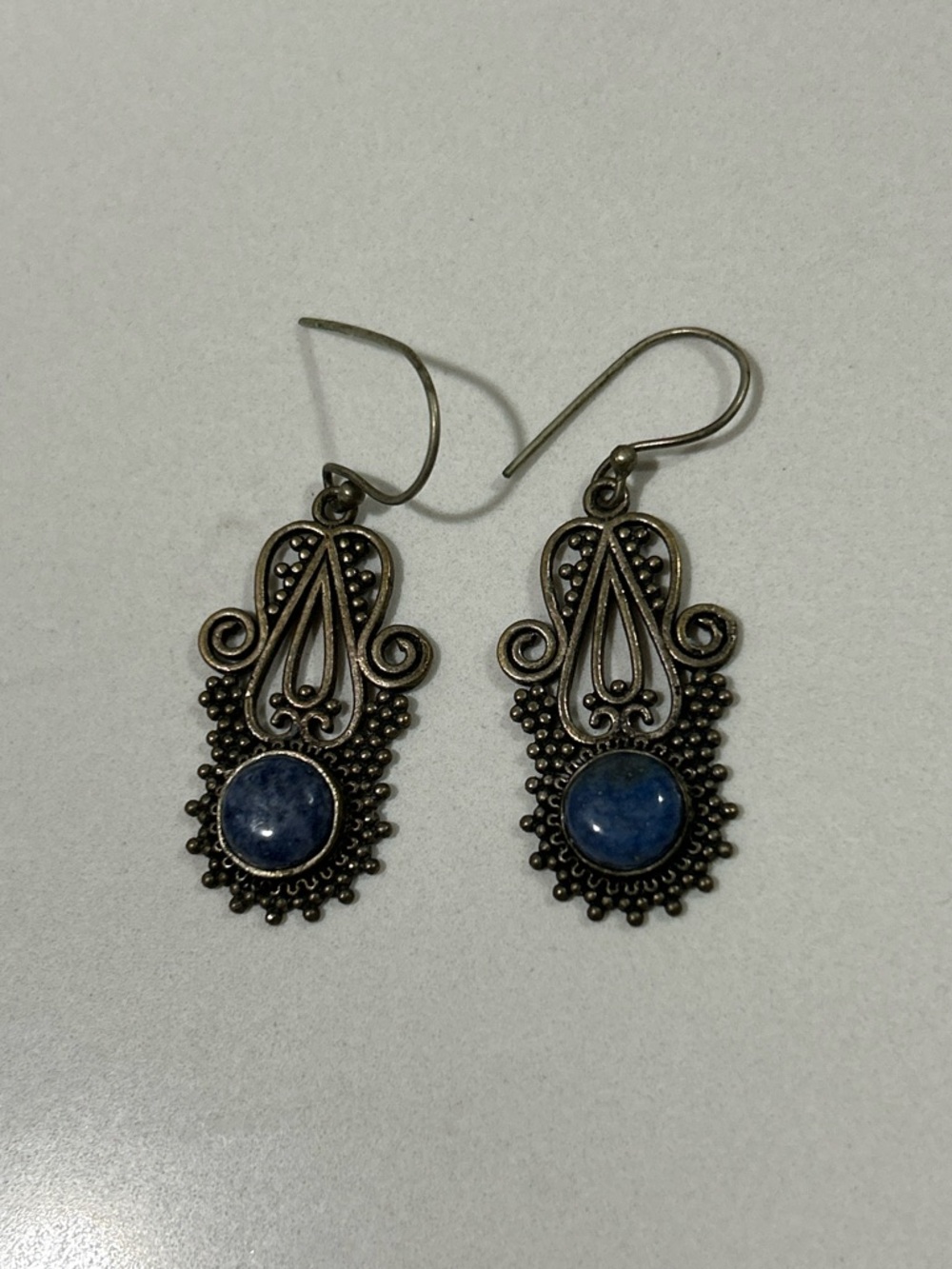 Blue Stone Drop Earrings